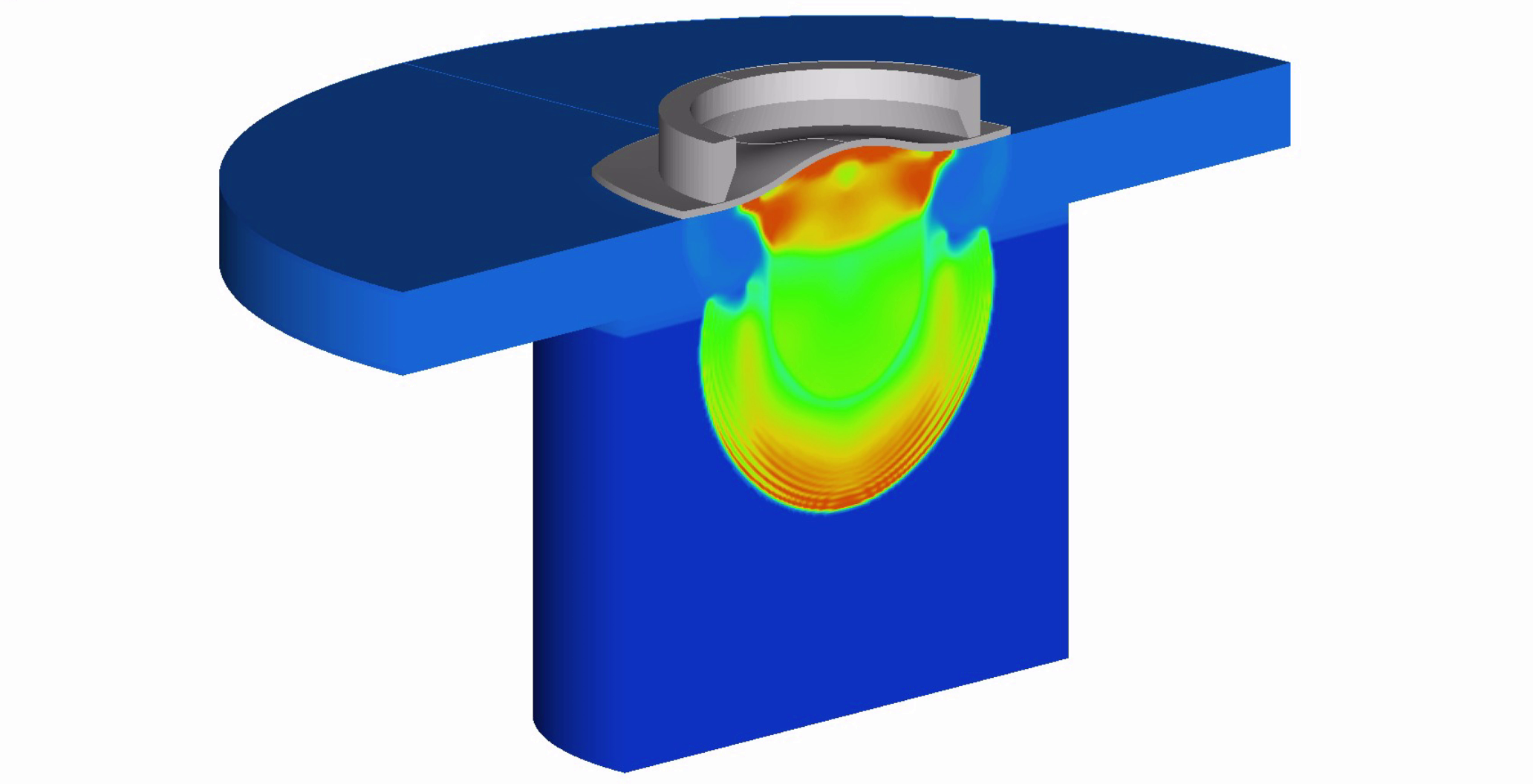 Pressure-wave field at a structural interface in an ALE blast simulation