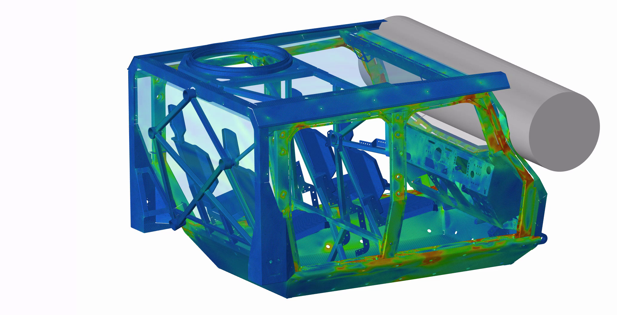 Impact assessment of a vehicle cab structure